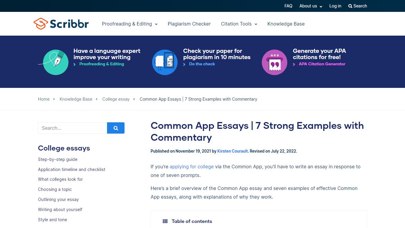 Common App Essays | 7 Strong Examples with Commentary - Scribbr
